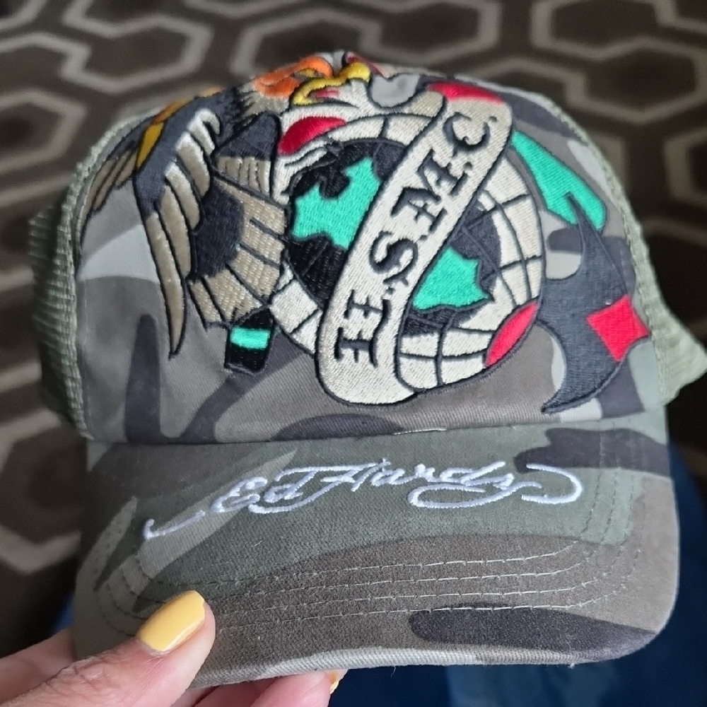 Ed Hardy Green Camo USMC Cap